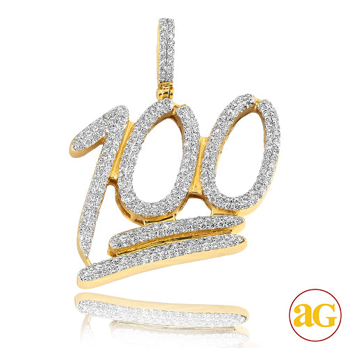 10KY 2.00CTW DIAMOND &apos;100&apos; PENDANT