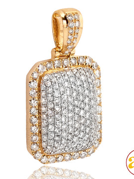 14KY 3.75CTW DIAMOND 3-D DOME DOGTAG PENDANT