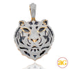 10KY 8.00CTW DIAMOND TIGER HEAD PENDANT