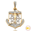 14KY 0.70CTW DIAMOND ANCHOR JESUS PENDANT