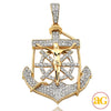 10KY 4.00 CTW DIAMOND ANCHOR JESUS PENDANT