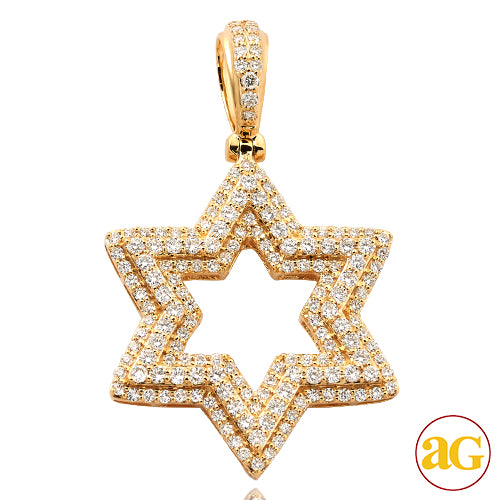 14KY 2.05CTW DIAMOND &apos;STAR OF DAVID&apos; PENDANT