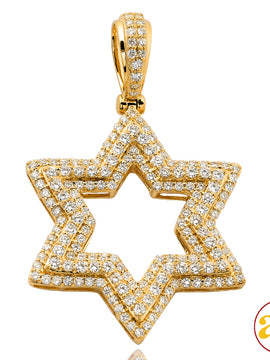 14KY 2.85CTW DIAMOND 'STAR OF DAVID' PENDANT