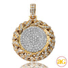 14KY 5.25CTW DIAMOND FLAT DISC PENDANT WITH 3-D BR