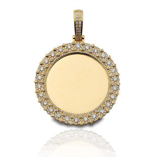 14KY 1.75CTW DIAMOND MIRROR DISC PENDANT WITH FLEU