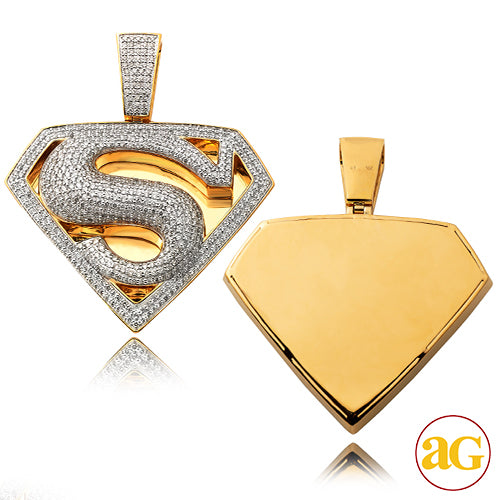 10KY 6.25CTW DIAMOND &apos;SUPERMAN&apos; PENDANT - MIRROR B