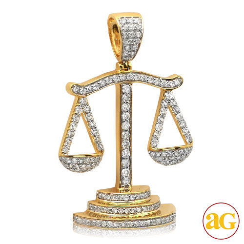 10KY 2.10CTW DIAMOND &apos;SCALES OF JUSTICE&apos; PENDANT