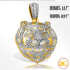 14KY 1.35CTW DIAMOND TIGER HEAD PENDANT