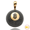 10KY 2.85CTW BLACK DIAMOND 8-BALL PENDANT