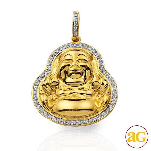 10KY 0.33CTW DIAMOND FAT BUDDHA PENDANT - SINGLE