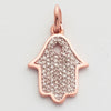 14KR 0.20CTW DIAMOND HAMZA PENDANT - 0.5&quot;