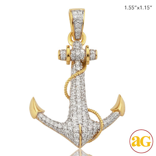 10KY 2.35CTW DIAOMND ANCHOR PENDANT