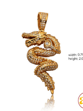 14KY 1.50CTW DIAMOND CHINESE DRAGON PENDANT