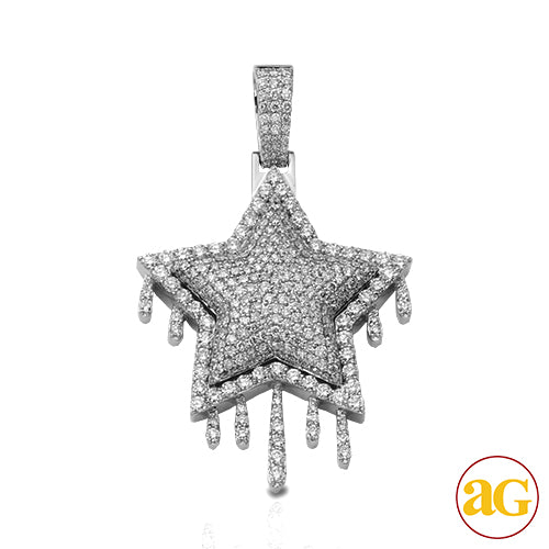 10KW 6.75CTW DIAMOND DRIPPING STAR PENDANT