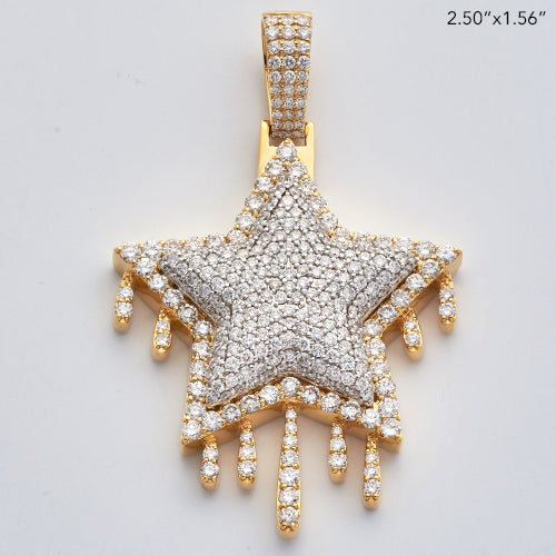 10KY 6.75CTW DIAMOND DRIPPING STAR PENDANT