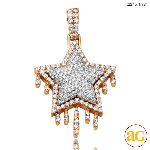 10KR 3.85CTW DIAMOND DRIPPING STAR PENDANT