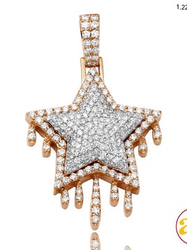 10KR 3.85CTW DIAMOND DRIPPING STAR PENDANT