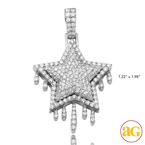 10KW 3.85CTW DIAMOND DRIPPING STAR PENDANT