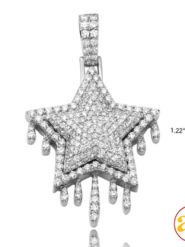 10KW 3.85CTW DIAMOND DRIPPING STAR PENDANT