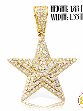 14KY 2.65CTW DIAMOND THREE TIERED STAR PENDANT