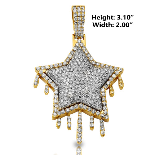 10KY 12.25CTW DRIPPING DIAMONDS STAR PENDANT