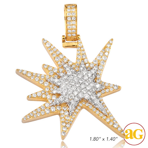 10KY 2.85CTW DIAMOND &apos;EXPLOSION&apos; EMOJI PENDANT