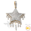 10KY 0.75CTW DRIPPING DIAMOND 3-D STAR PENDANT