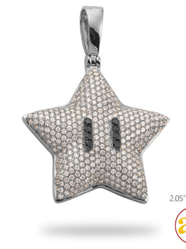 14KW 4.05CTW DIAMOND STAR EMOJI PENDANT WITH BLACK