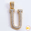 10KY+W 3.50CTW DIAMOND TWO TONE INITIAL PENDANT