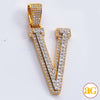 10KY+W 3.30CTW DIAMOND TWO TONE INITIAL PENDANT