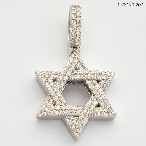 14KW 1.00CTW DIAMOND STAR OF DAVID PENDANT