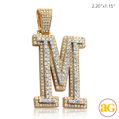 10KY+W 5.50CTW DIAMOND TWO TONE INITIAL PENDANT