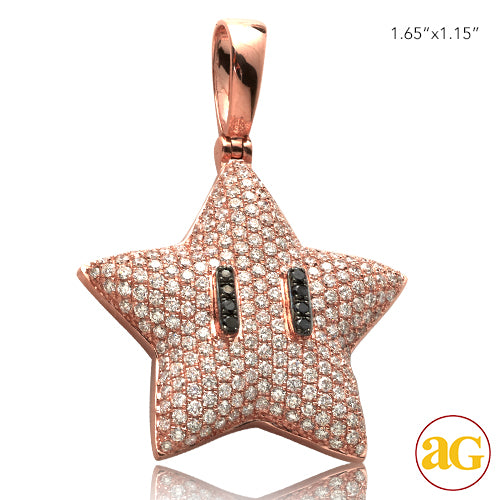 14KR 2.75CTW DIAMOND STAR EMOJI PENDANT