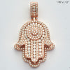 14KR 3.65CTW DIAMOND HAMZA PENDANT - ROUND CLUSTER