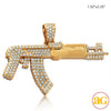 14KY 3.20CTW DIAMOND AK-47 GUN PENDANT