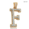 10KY+W 1.35CTW DIAMOND TWO TONE INITIAL PENDANT