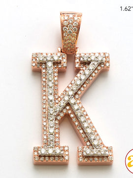 10KR+W 1.70CTW DIAMOND TWO TONE INITIAL PENDANT