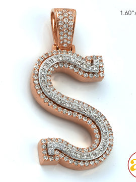 10KR+W 1.50CTW DIAMOND TWO TONE INITIAL PENDANT