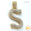 10KY+W 1.50CTW DIAMOND TWO TONE INITIAL PENDANT