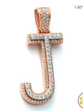 10KR+W 1.15CTW DIAMOND TWO TONE INITIAL PENDANT