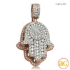 14KR 1.20CTW DIAMOND HAMZA PENDANT - ROUND CLUSTER