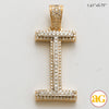 10KY+W 1.25CTW DIAMOND TWO TONE INITIAL PENDANT