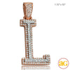 10KR+W 1.20CTW DIAMOND TWO TONE INITIAL PENDANT