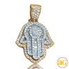 14KY+W 2.00CTW TWO TONE DIAMOND HAMZAH PENDANT