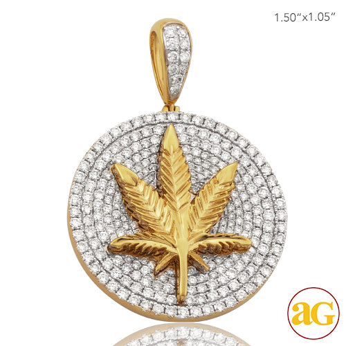 10KY 2.15 CTW DIAMOND MEDALLION WITH HERBAL