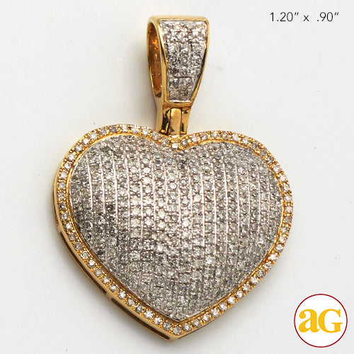 10KY 1.00 CTW DIAMOND HEART PENDANT