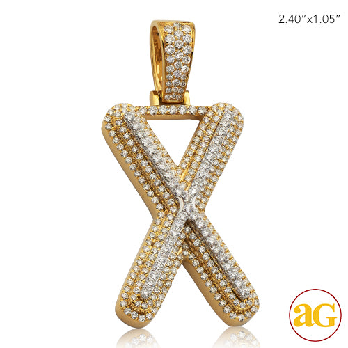 10KWY 4.50 CTW DIAMOND TWO TONE INITIAL PENDANT