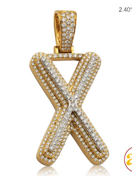 10KWY 4.50 CTW DIAMOND TWO TONE INITIAL PENDANT