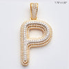 10KY+W 4.20CTW DIAMOND  BUBBLE INITIAL 3-D PENDANT