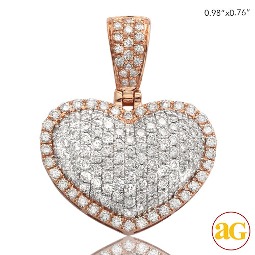 14KR 1.35CTW DIAMOND BUBBLE HEART PENDANT